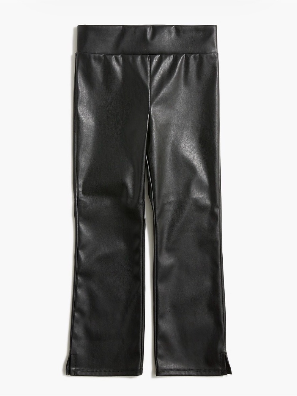 J.Crew Crewcuts Girls Faux Leather Flare Leggings Black Size 14 NWOT